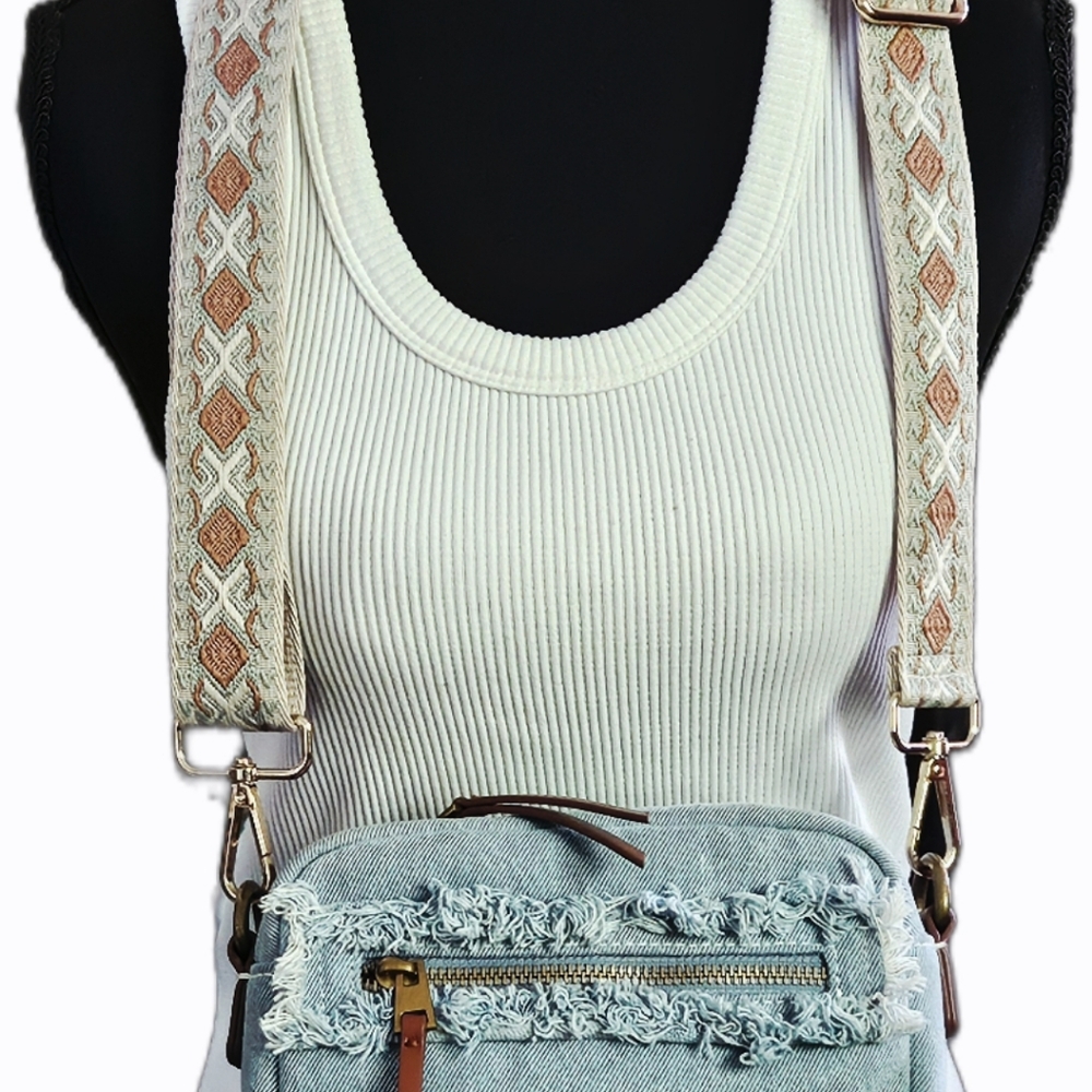 Universal Thread Distressed Denim Mini Crossbody … - image 10
